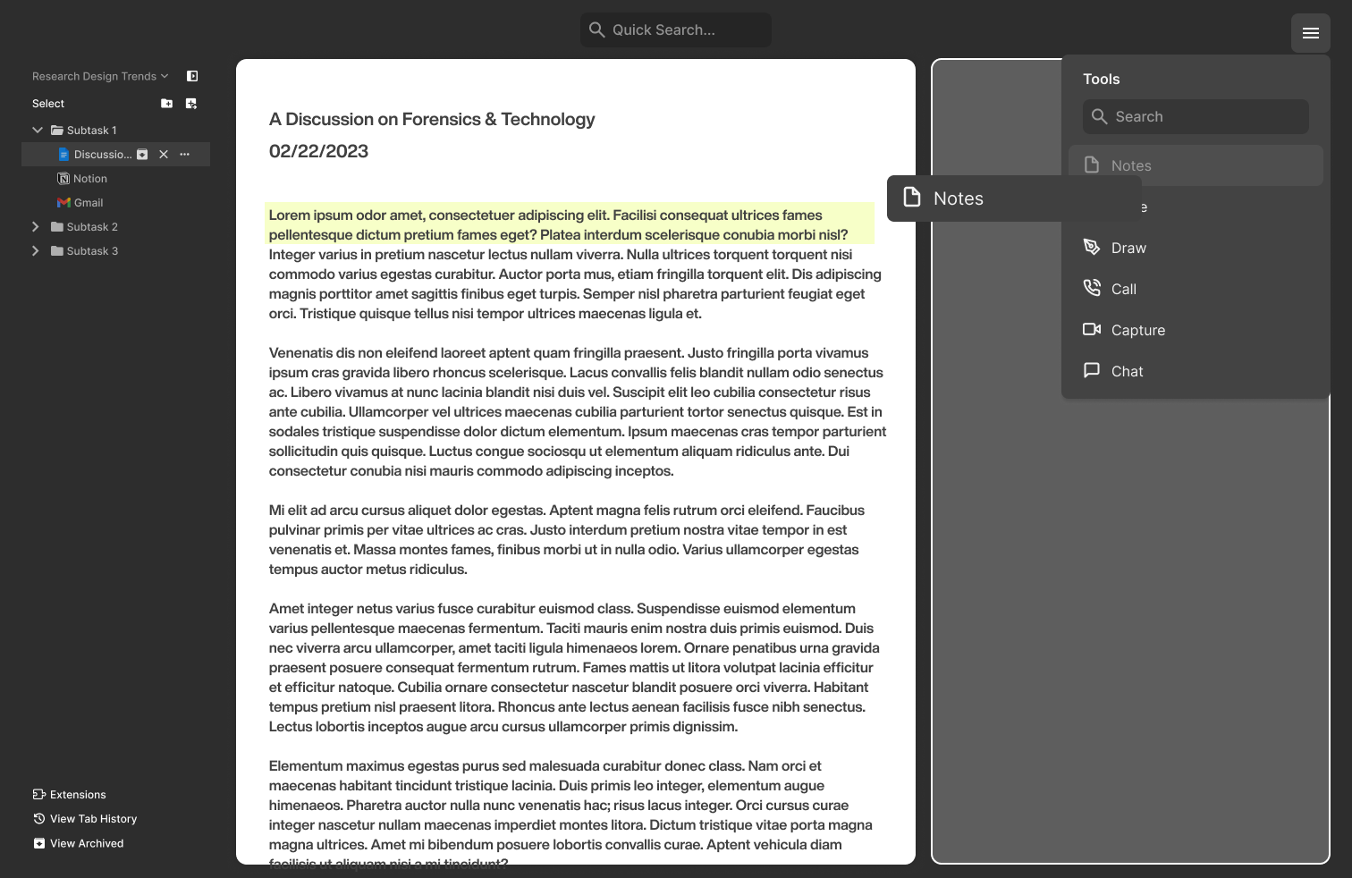 NotesTool project screenshot